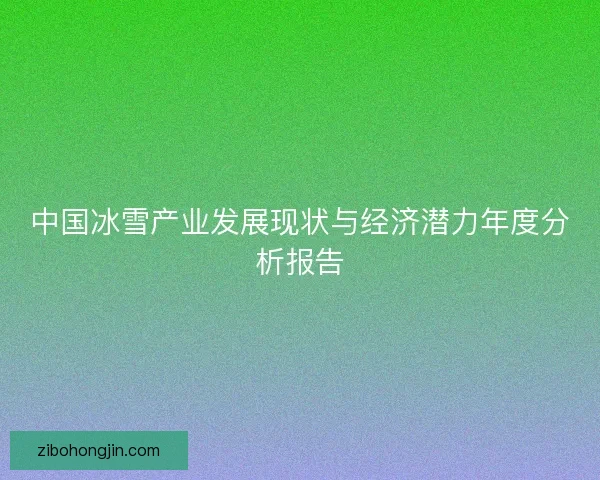 中国冰雪产业发展现状与经济潜力年度分析报告